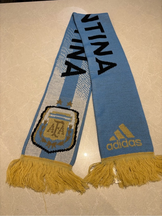 adidas Other - Adidas Argentina AFA Soccer Fan Scarf Fringe Light Blue White Gold 2 Star FIFA